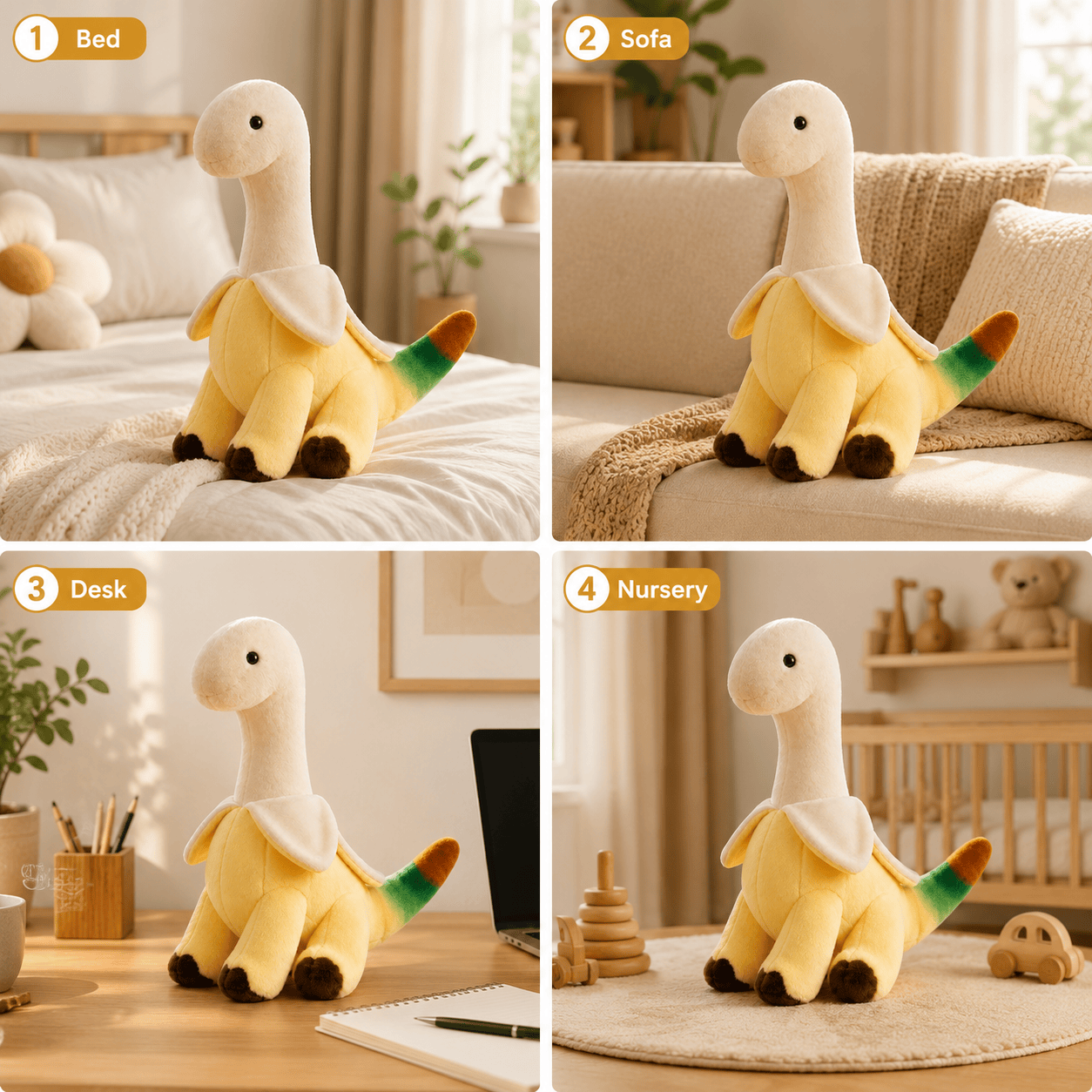 Banana Brontosaurus Plush Toy
