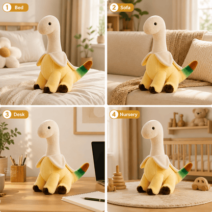 Banana Brontosaurus Plush Toy