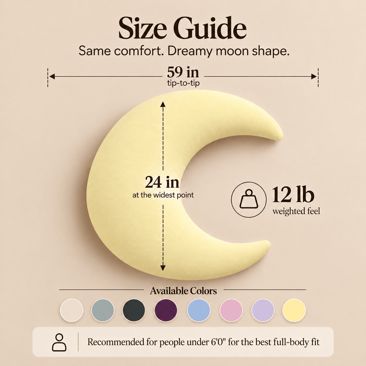 Moon Lyocell Cooling Full-Body Hug Pillow