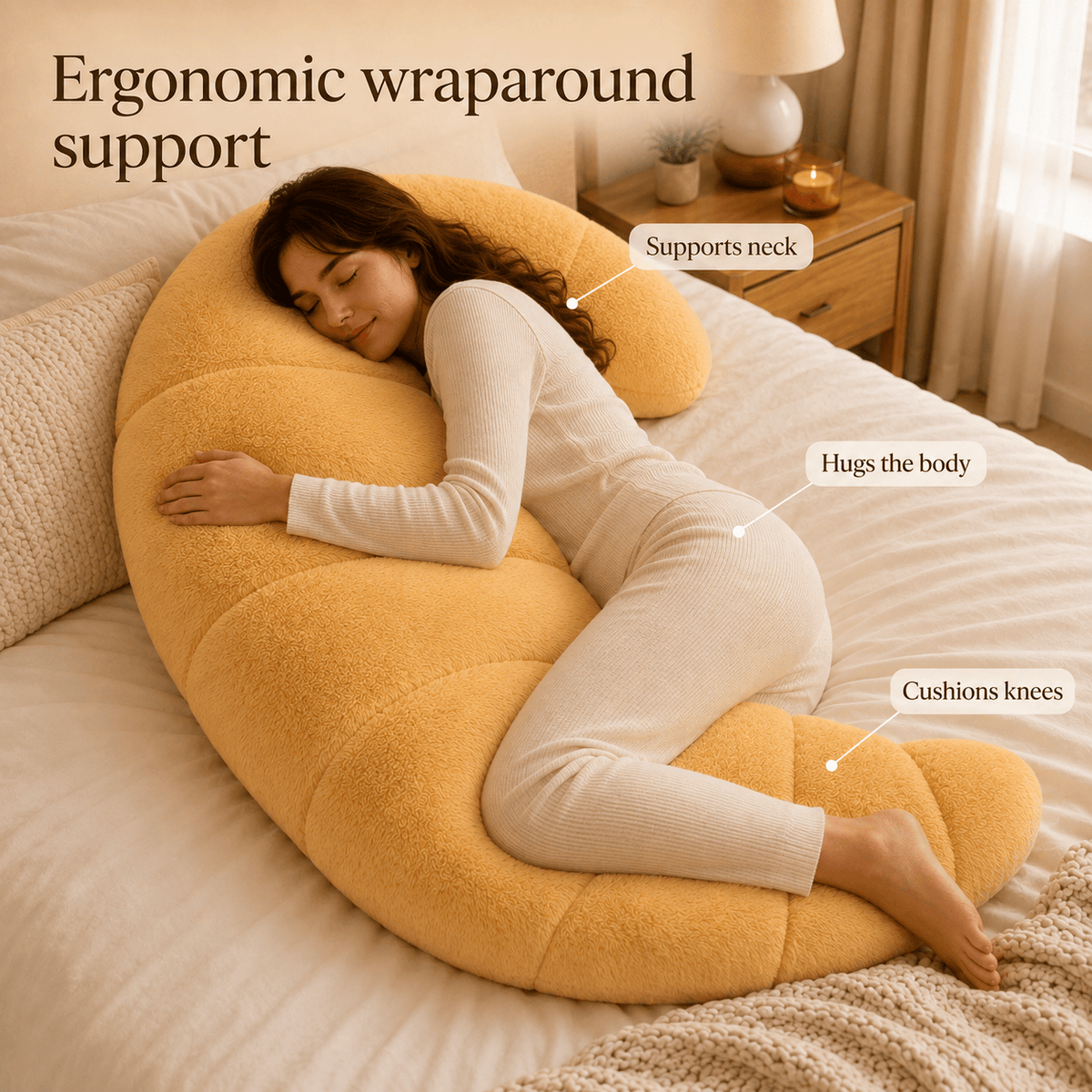 Oversized Hug Pillow – Plush Full-Body Sleep Pillow